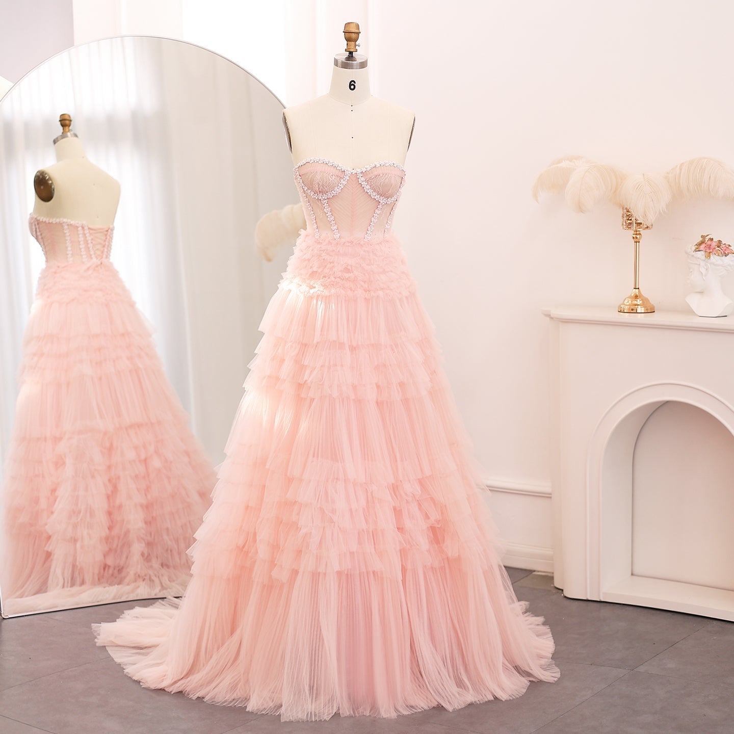 Elegant Sweetheart Ball Gown Blue Evening Dress SS553  Pink / US 10