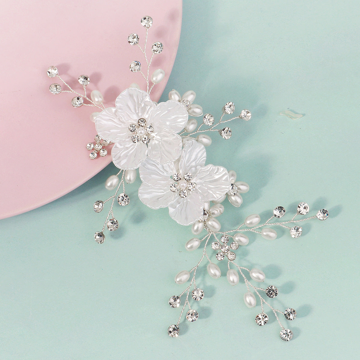 Large White Bow Bridal Hair Clip Accessory