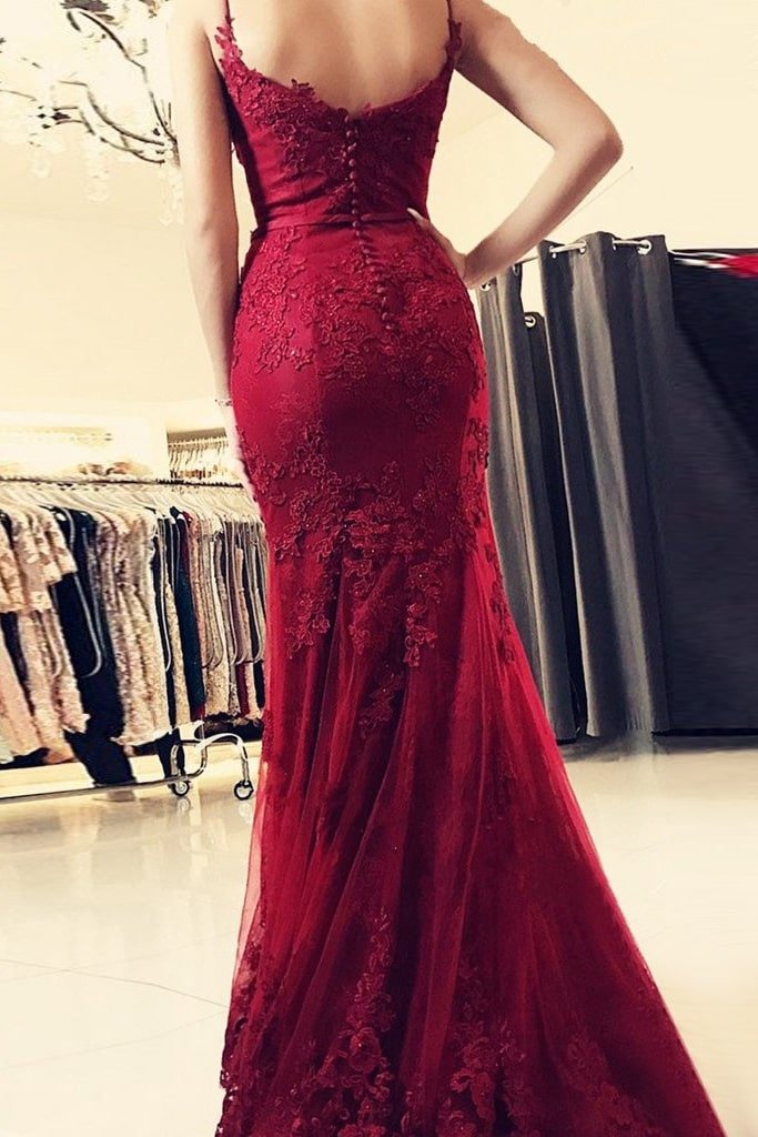 Trumpet/Mermaid Sweetheart Sleeveless Long/Floor-Length Tulle Prom Dresses With Appliqued-466