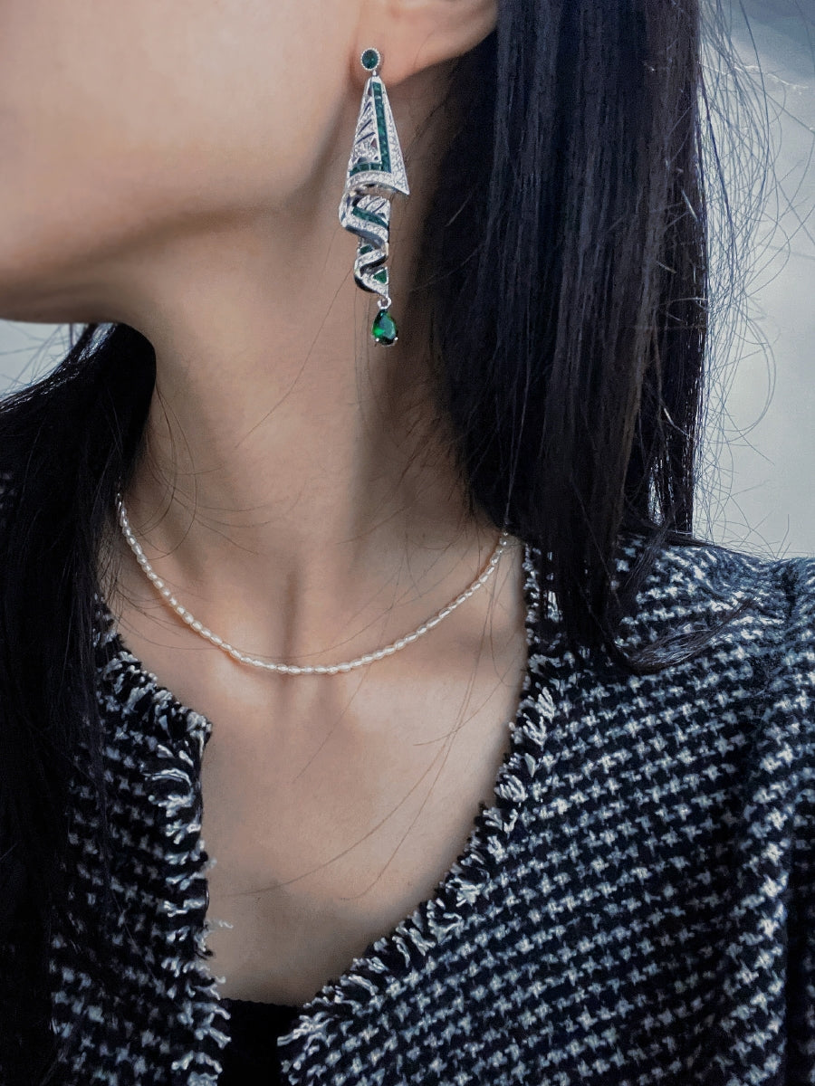 Vintage Satin Earrings - Luxurious Blue Elegance Jewelry Ear Adornments