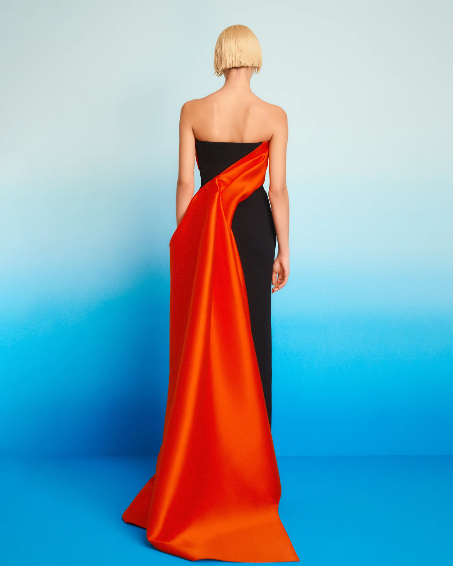 Elegant Pink Strapless Evening Dress with Gloves SF123