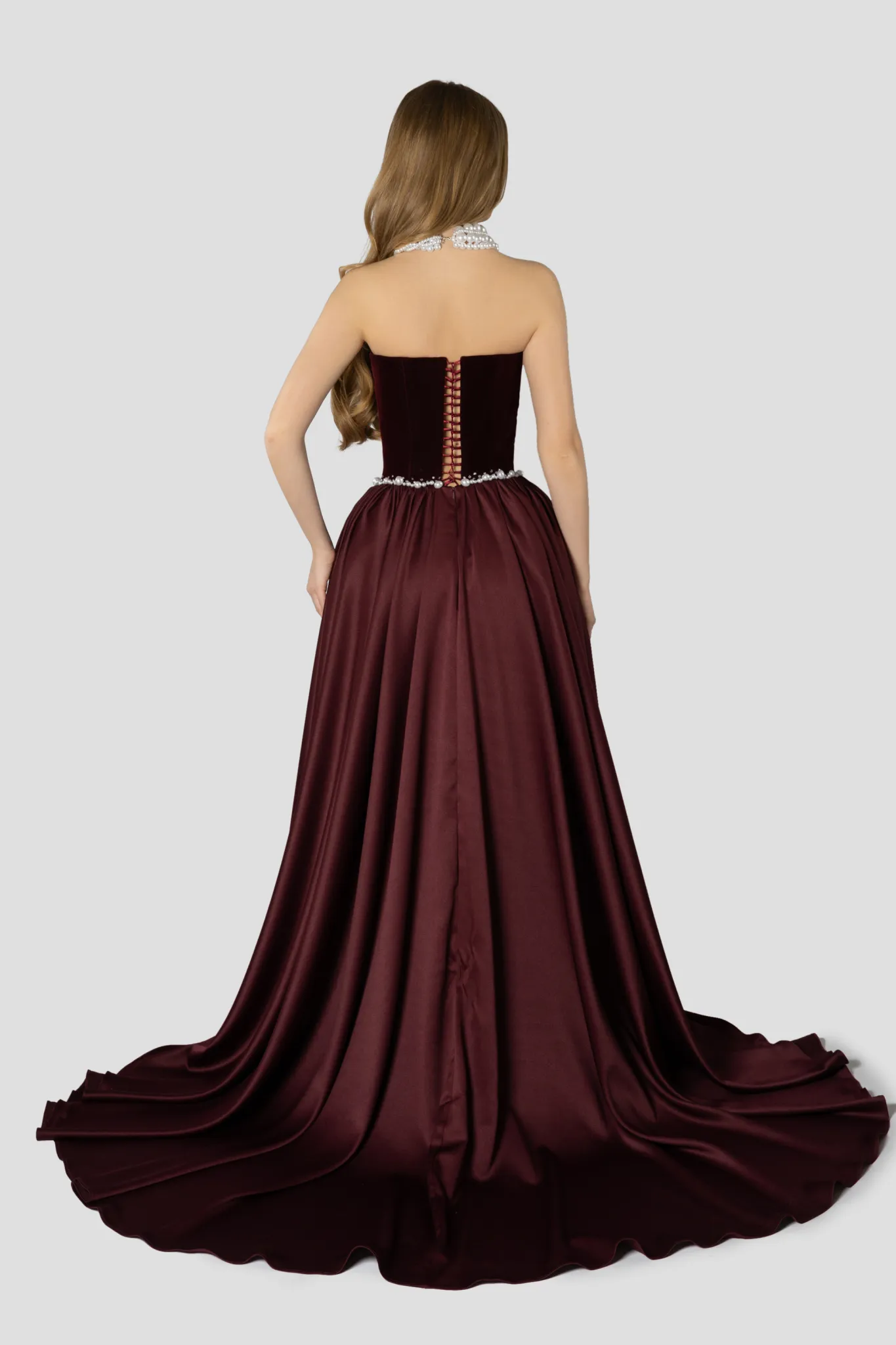 Elegant Black Strapless Evening Dress SF534