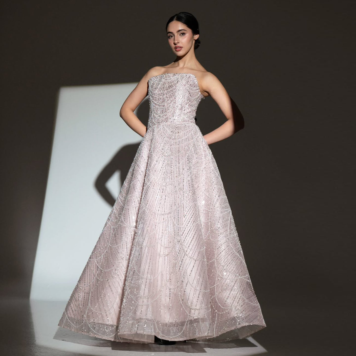 Sparkling Beaded Blue Strapless Evening Dress SS620  Pink / US 20