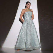 Sparkling Beaded Blue Strapless Evening Dress SS620  Blue / US 20