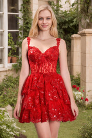 A-line Off-the-Shoulder Short/Mini Tulle Homecoming Dress-0