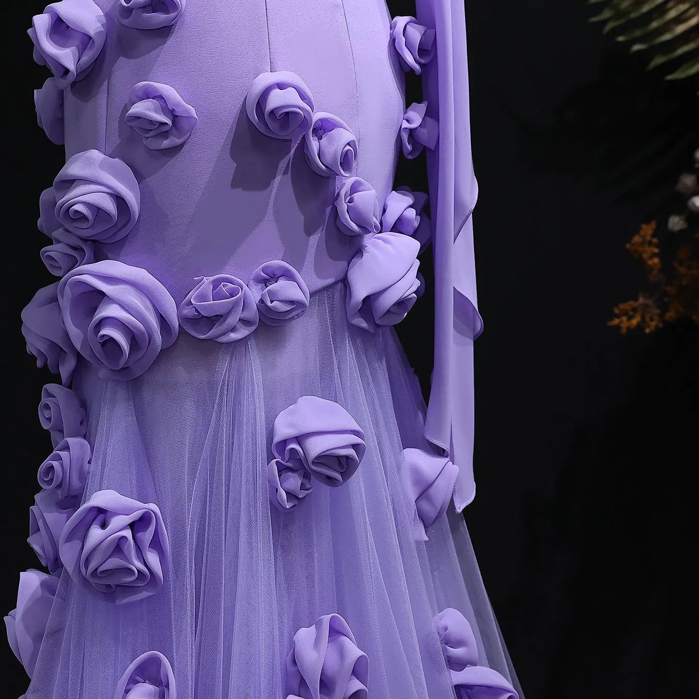 Chic Pink 3D Flowers Strapless Mermaid Evening Dress Side Slit SS207 Sharon Said