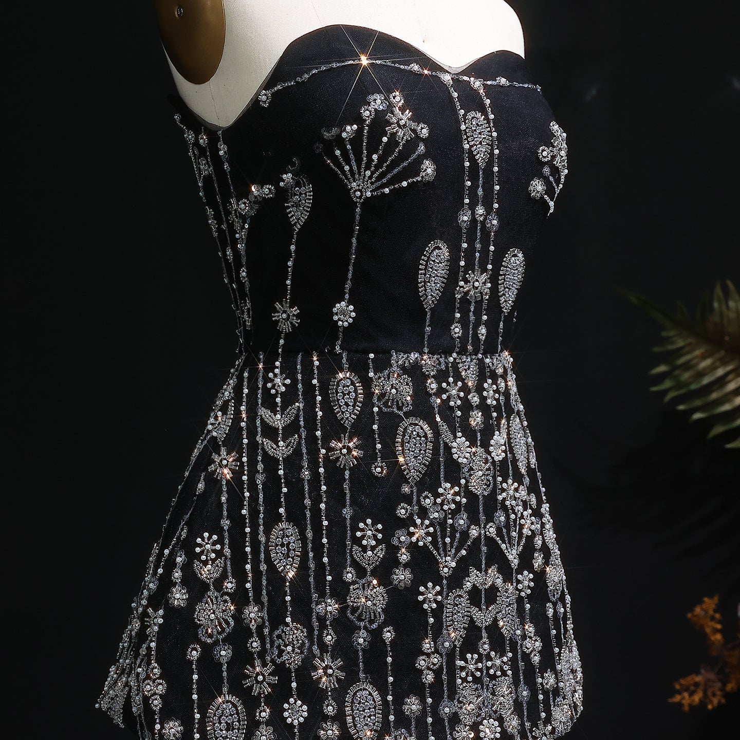 Chic Black Two Pieces Evening Dress for Women Wedding Party SS635