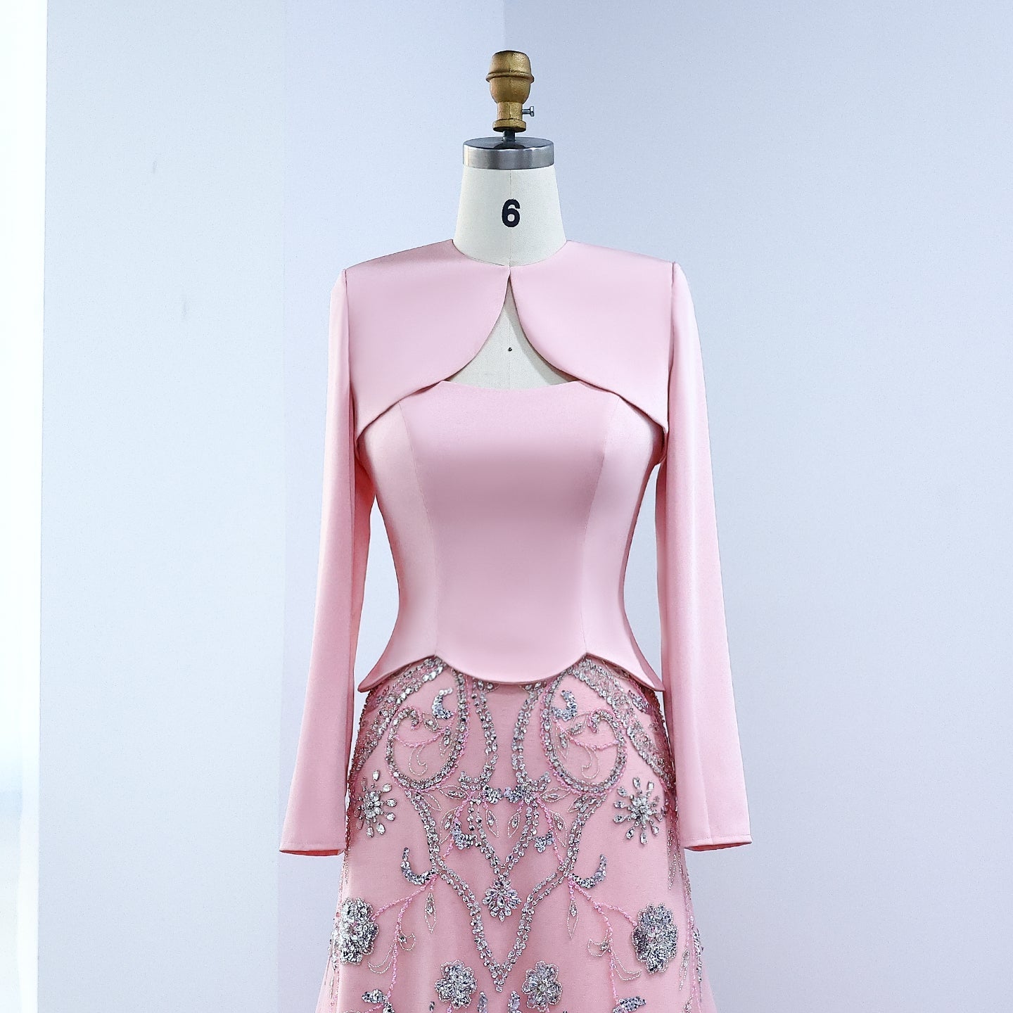 Luxury Sage Green Strapless Evening Dress SS254