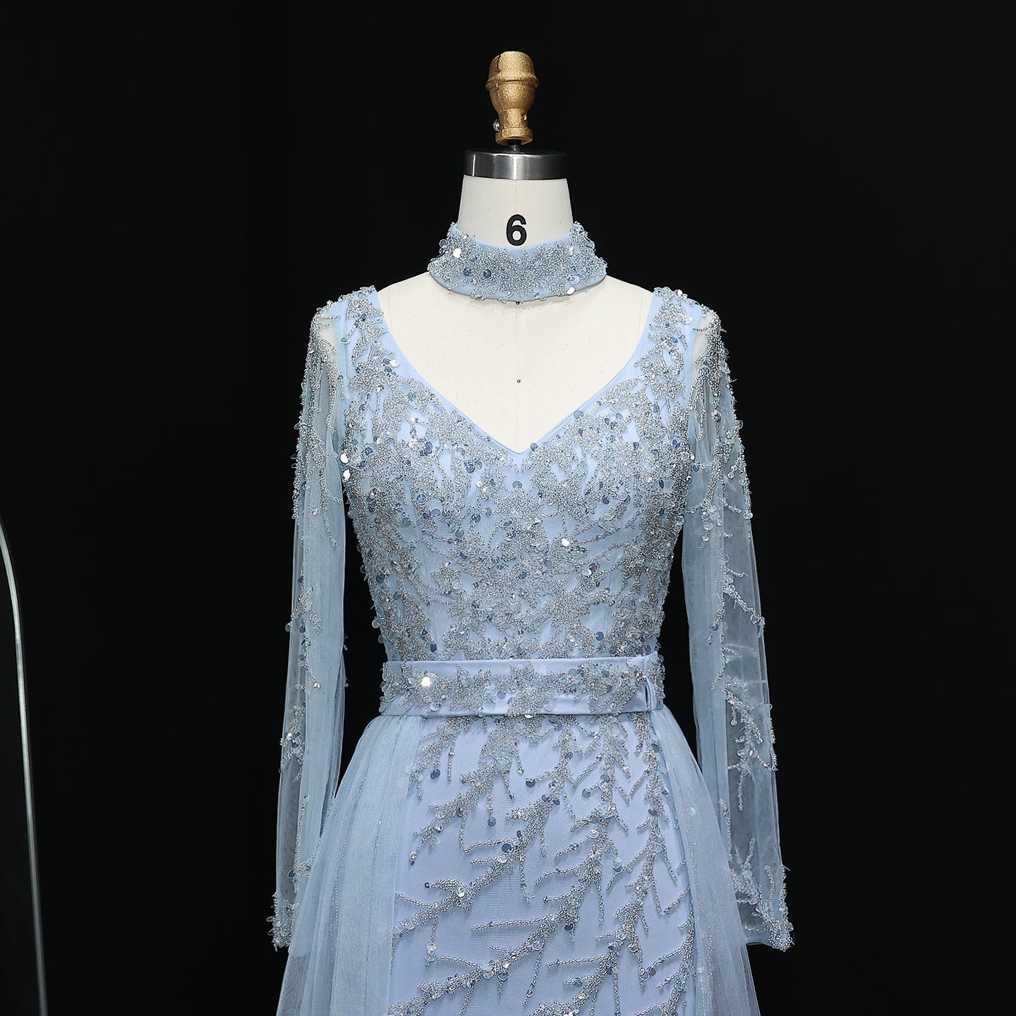 Luxury Beaded Orange Evening Dress with Overskirt SS222