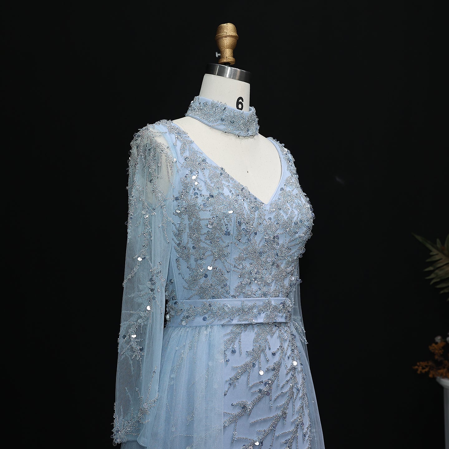 Luxury Beaded Orange Evening Dress with Overskirt SS222