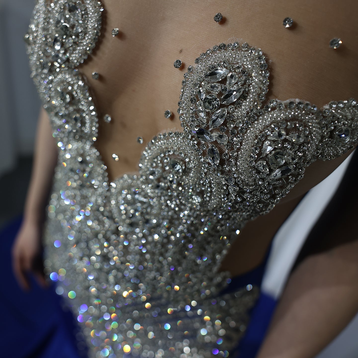 Luxury Crystal Mermaid Royal Blue Prom Dress RM057