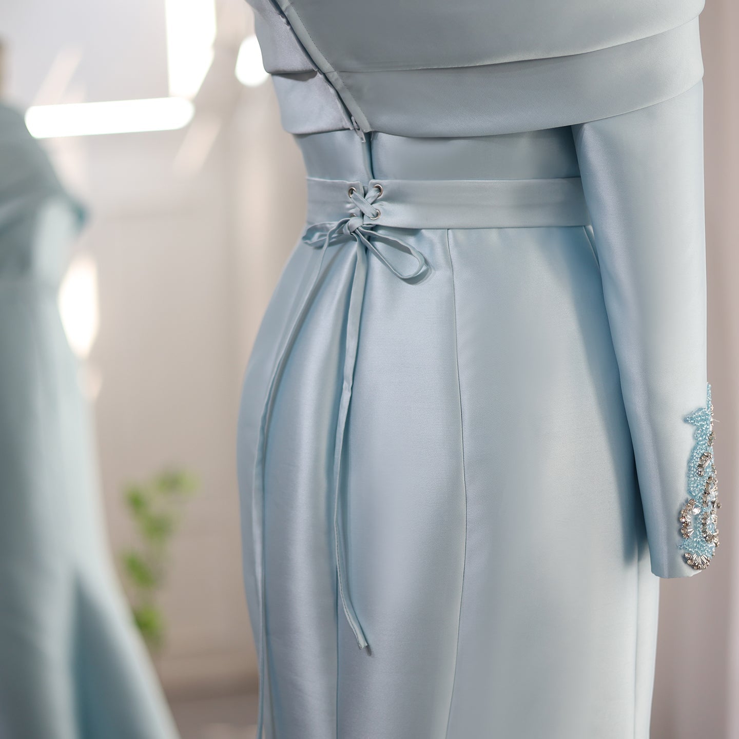 Elegant Yellow One Shoulder Mermaid Evening Dress SS414