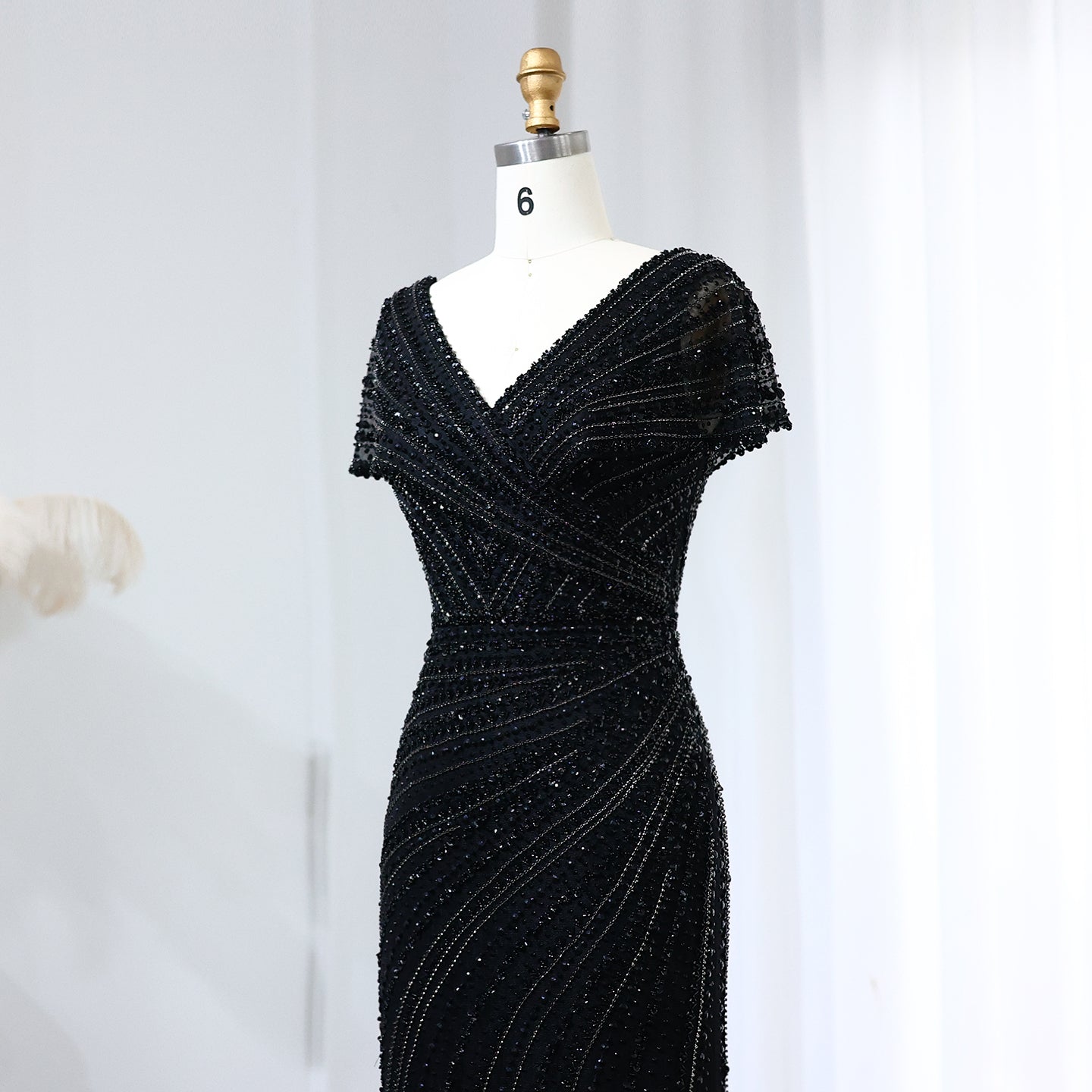 Luxury Silver Nude Mermaid Evening Dress SS045