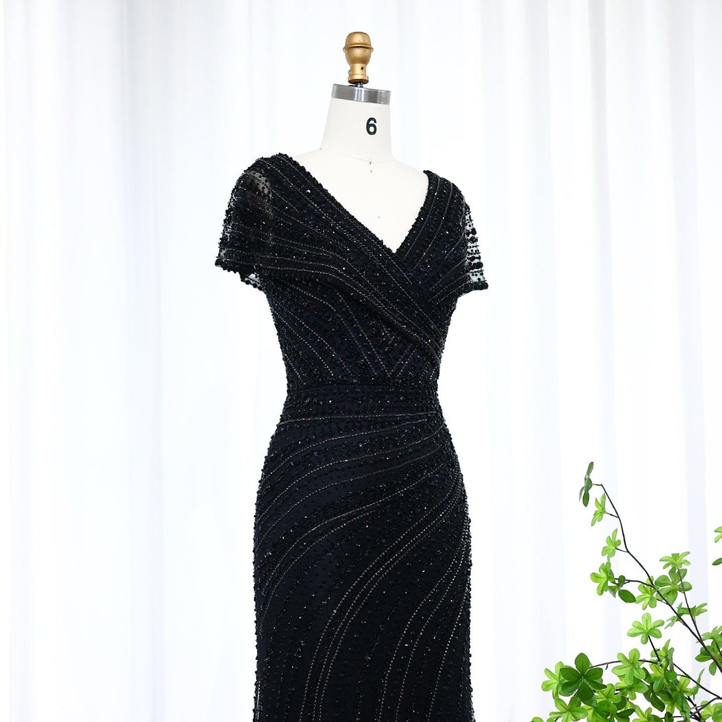 Luxury Silver Nude Mermaid Evening Dress SS045