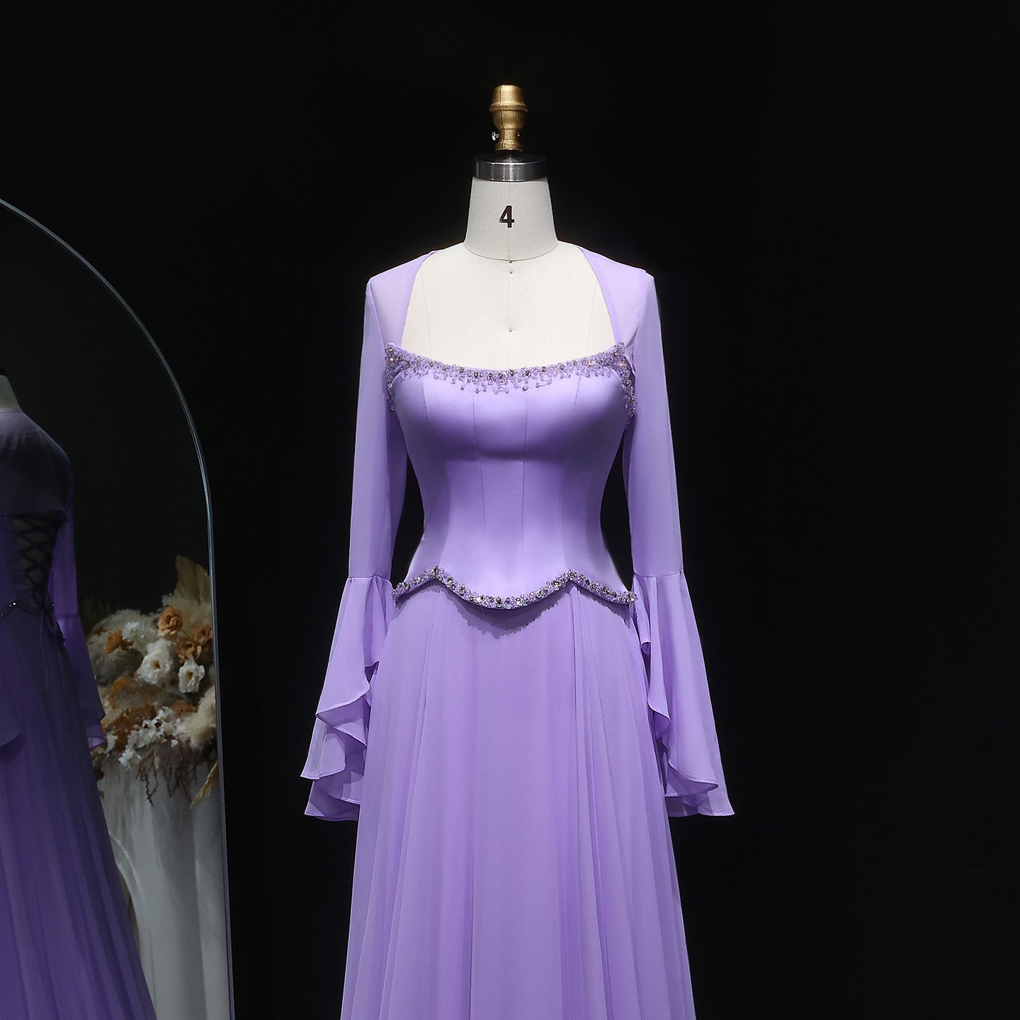 Elegant Arabic Beaded 2 Pieces Evening Dress with Jacket SF274