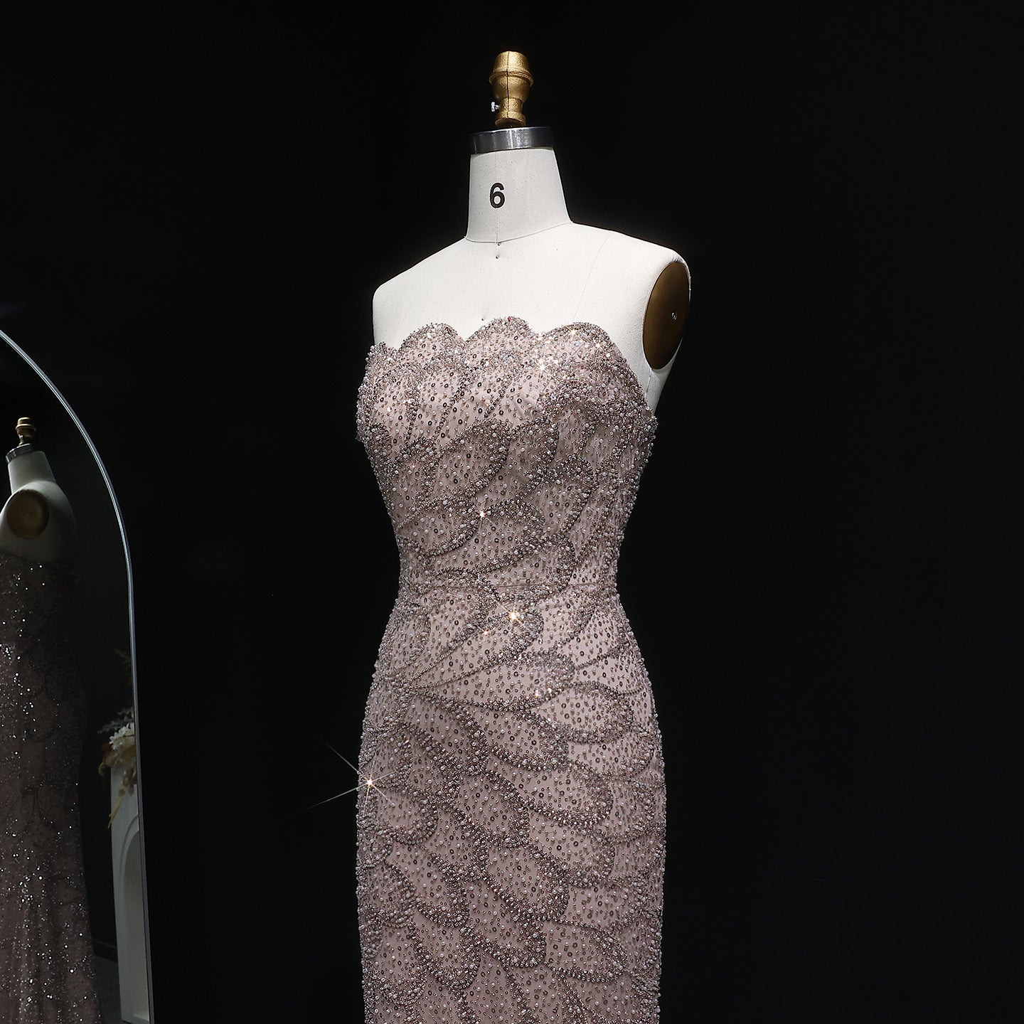 Elegant Emerald Green Strapless Evening Dress SS601