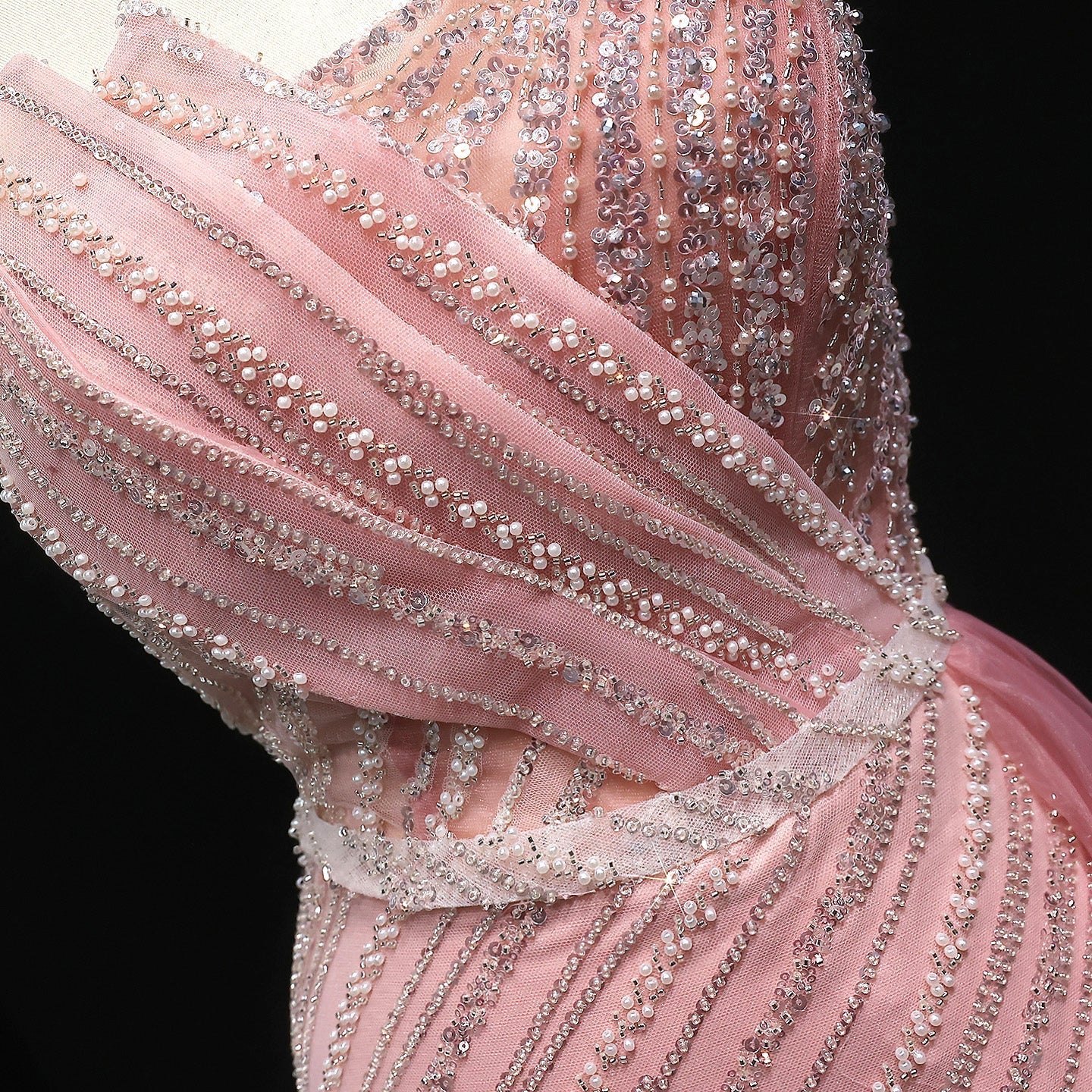 Stunning Blue One Shoulder Evening Dress with Side Slit Overskirt SS056