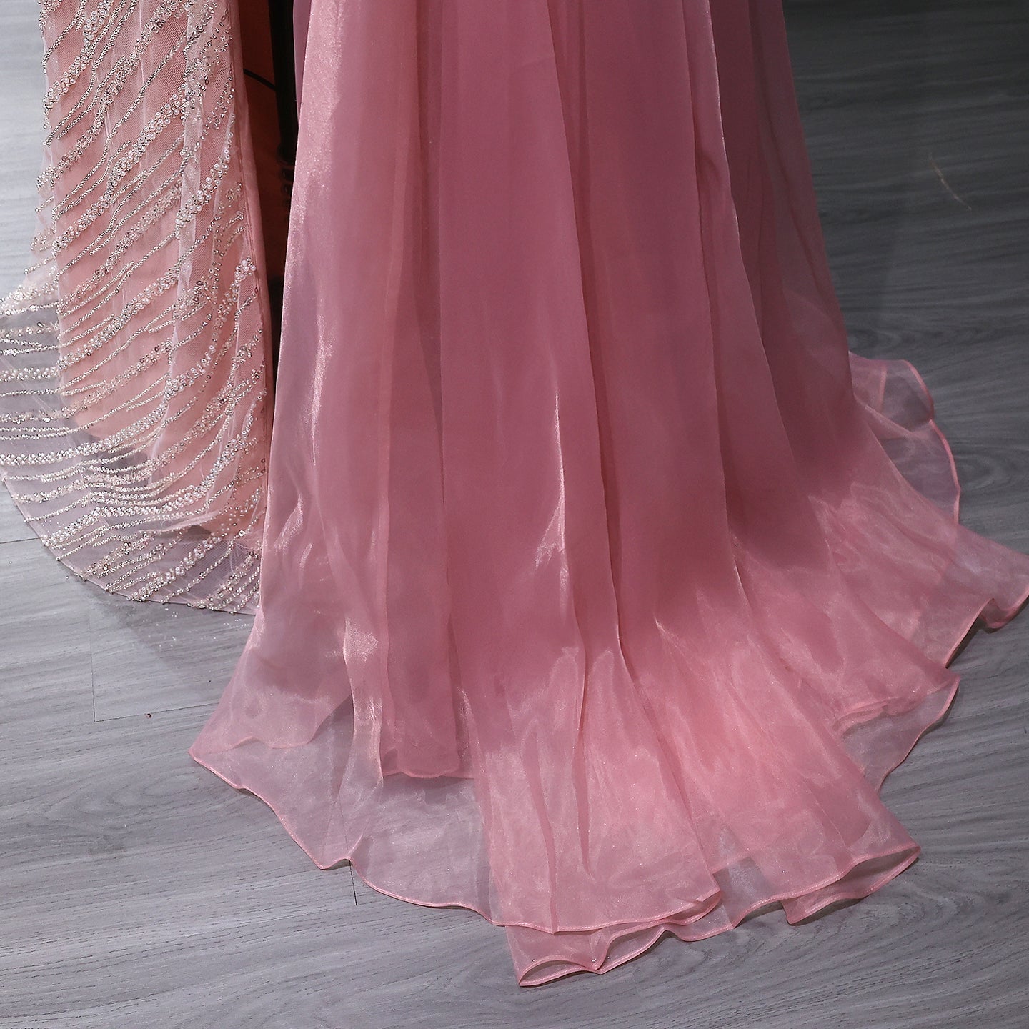 Stunning Blue One Shoulder Evening Dress with Side Slit Overskirt SS056