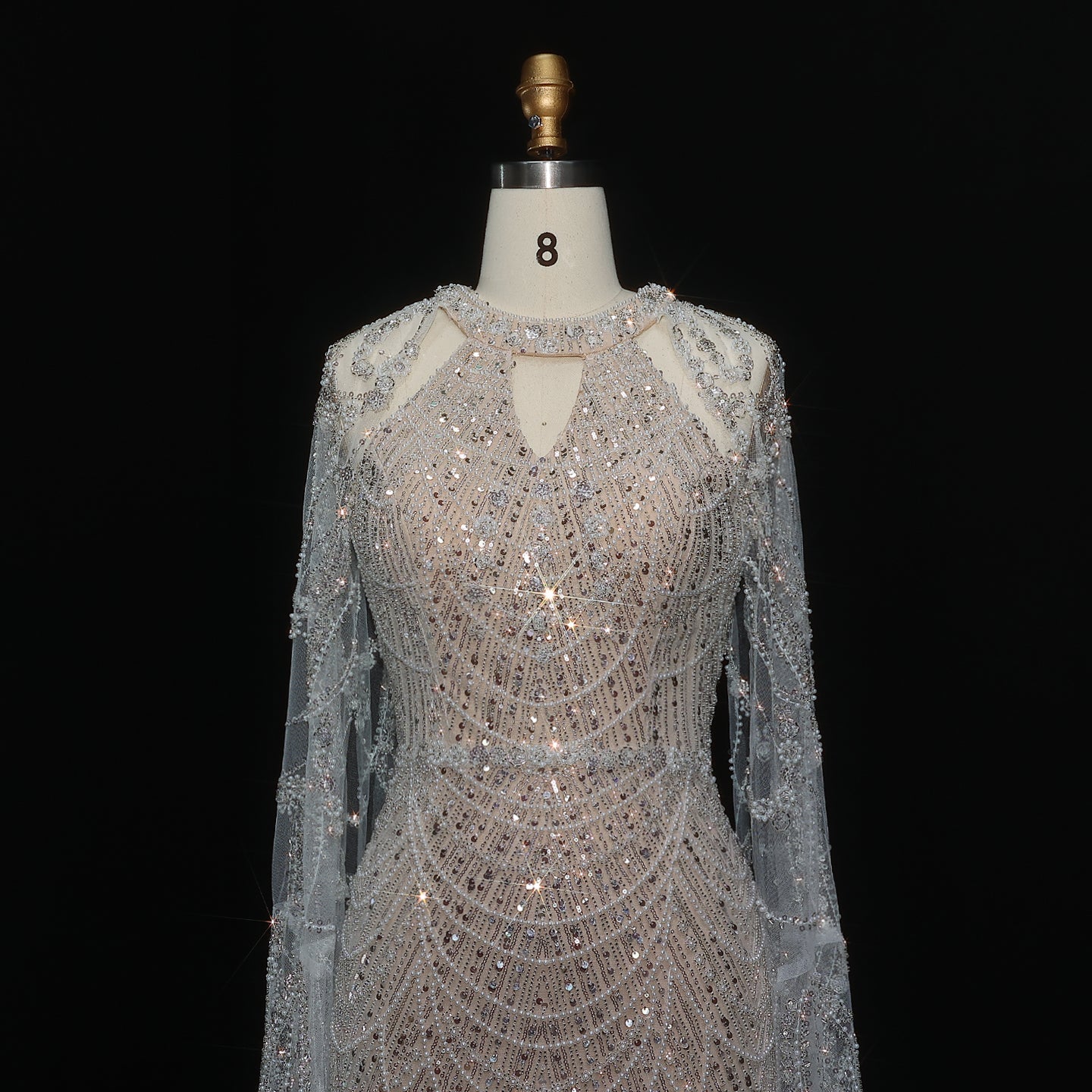 Stunning Burgundy Evening Dress with Cape SS669