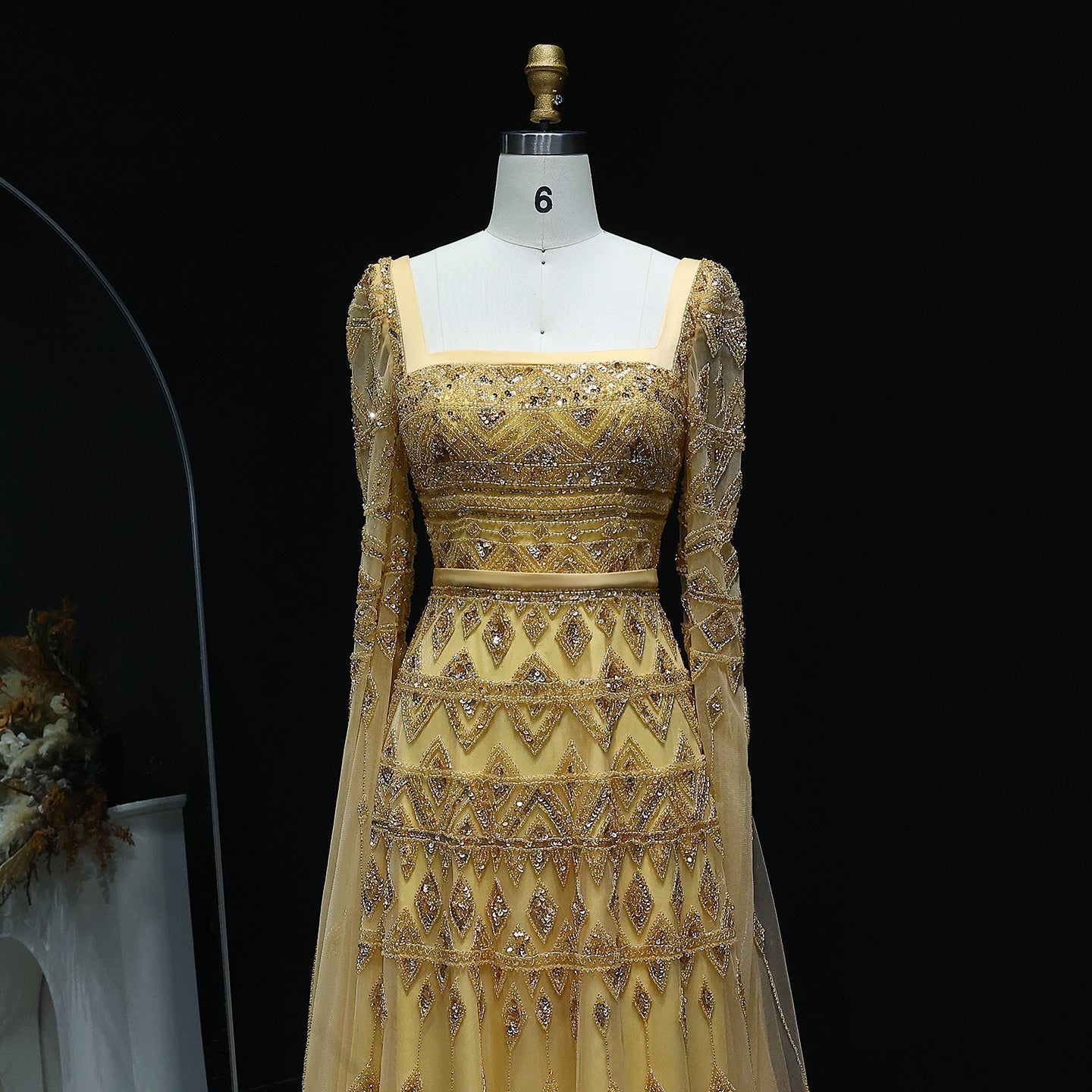 Luxury Wine Red Evening Dress with Cape Sleeves SS461