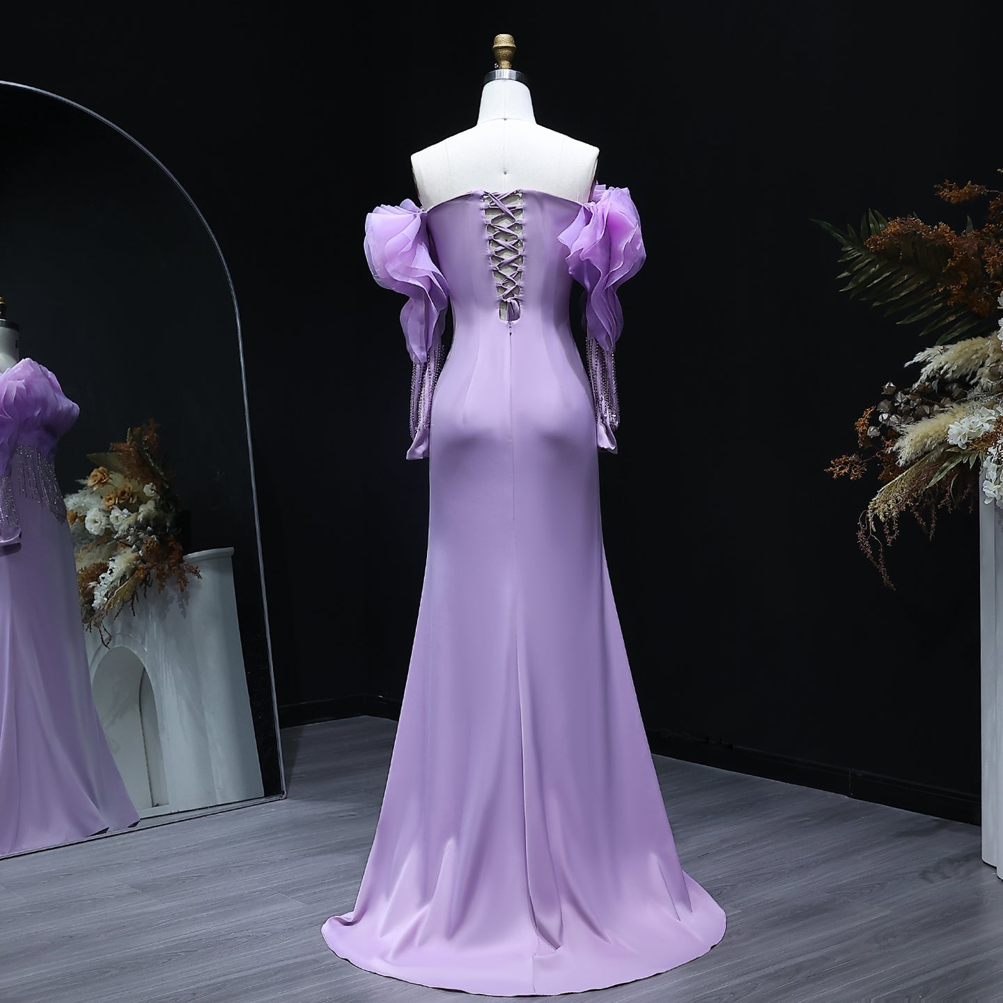 Elegant Off the Shoulder Lilac Evening Dress XD-006