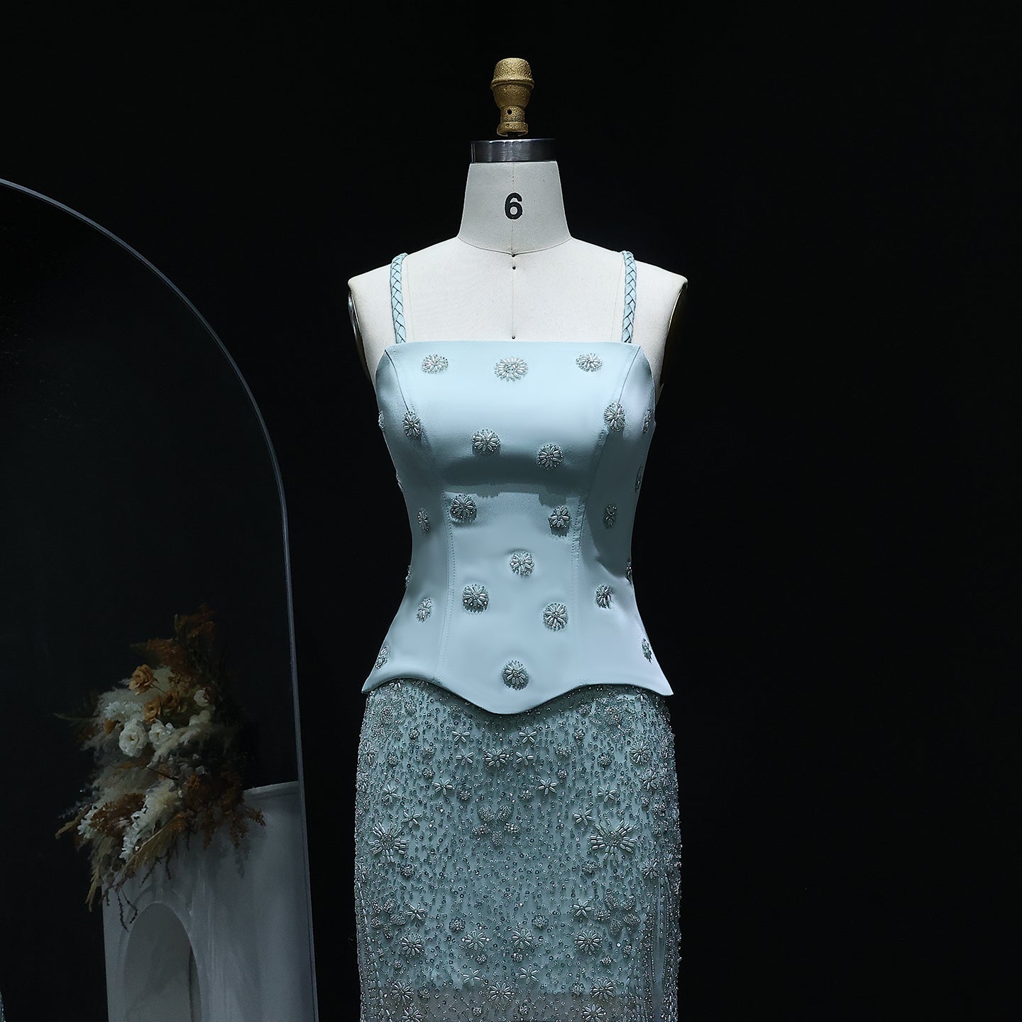 Chic Lilac Two Pieces Evening Dress with Spaghetti Straps SS697