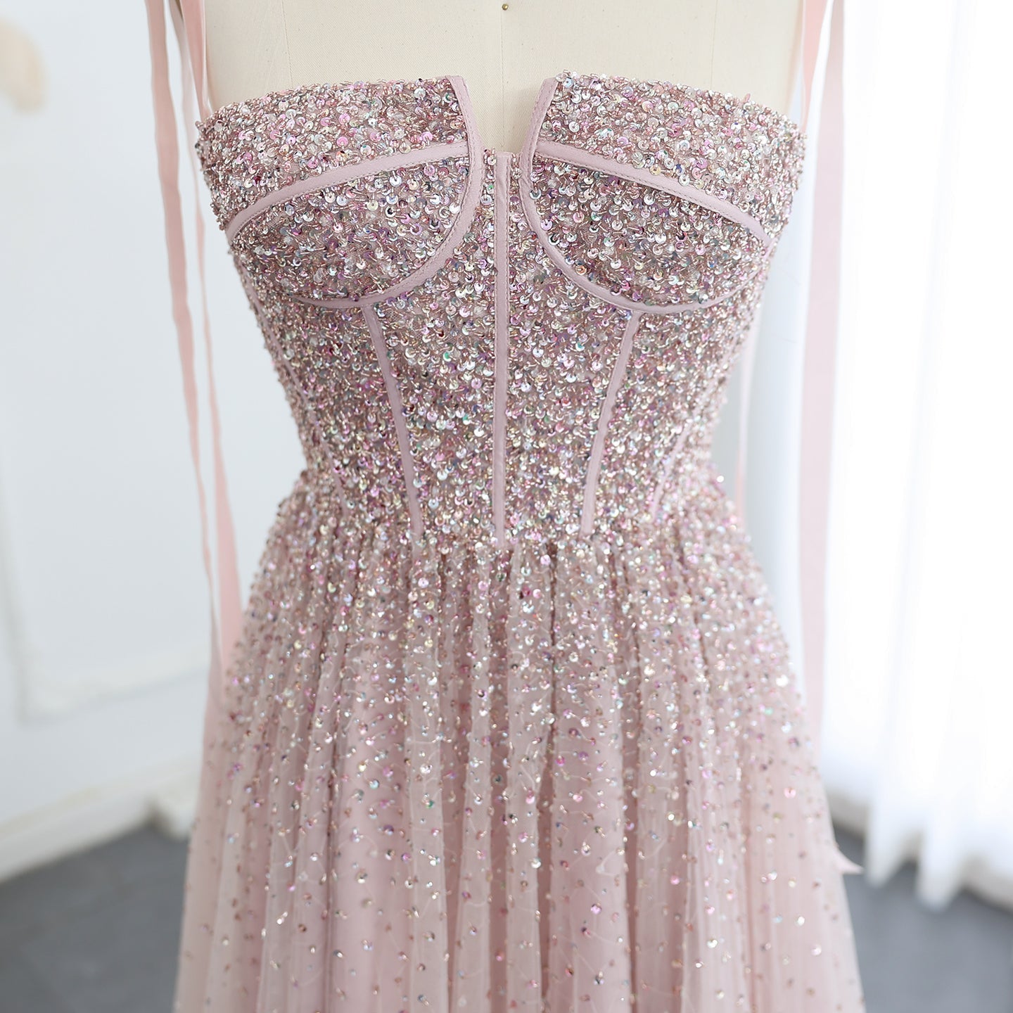 Luxury Beaded Red Evening Dresses with Straps SS263