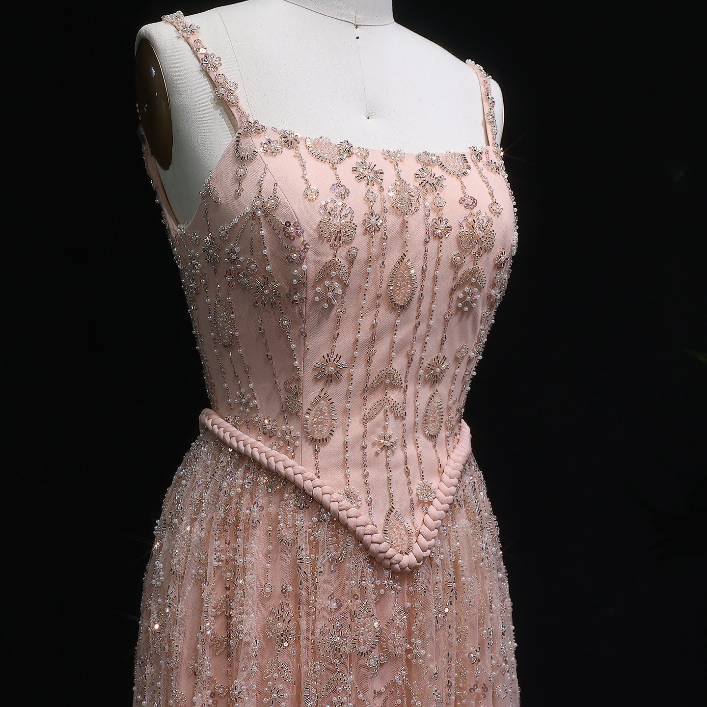 Luxury Sage Green Spaghetti A-Line Evening Dress SS693