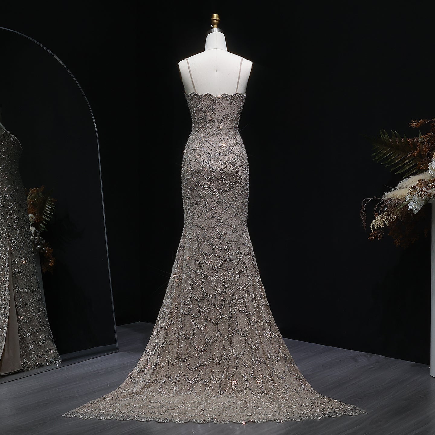 Elegant Emerald Green Strapless Evening Dress SS601