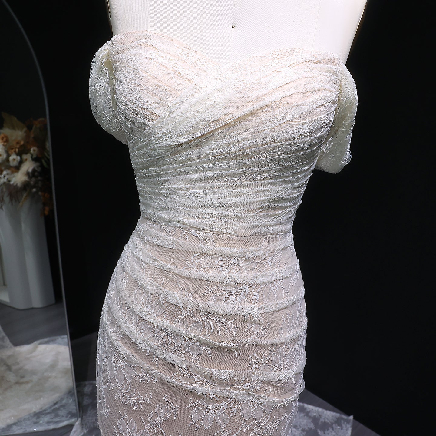 Elegant Lace Sequin Off Shoulder Evening dress SF395