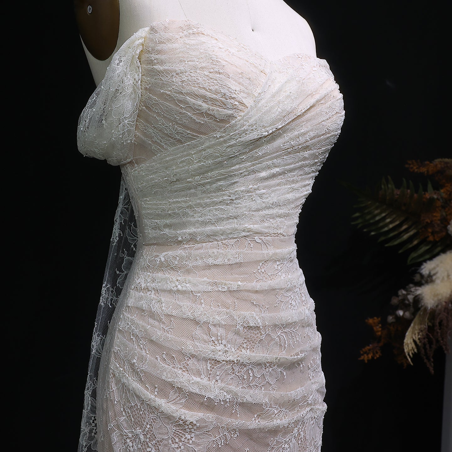 Elegant Lace Sequin Off Shoulder Evening dress SF395