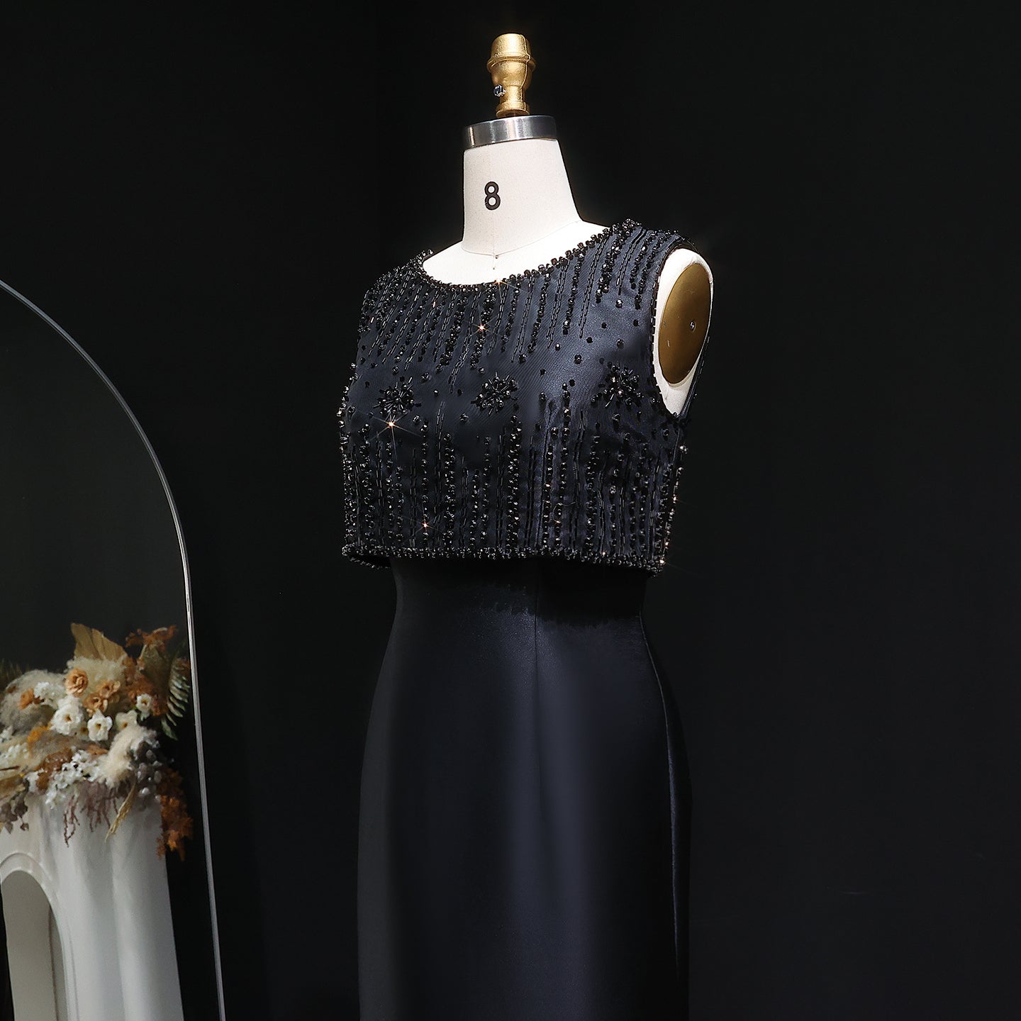 Luxury Rhinestones Silver Midi Evening Dress SS277