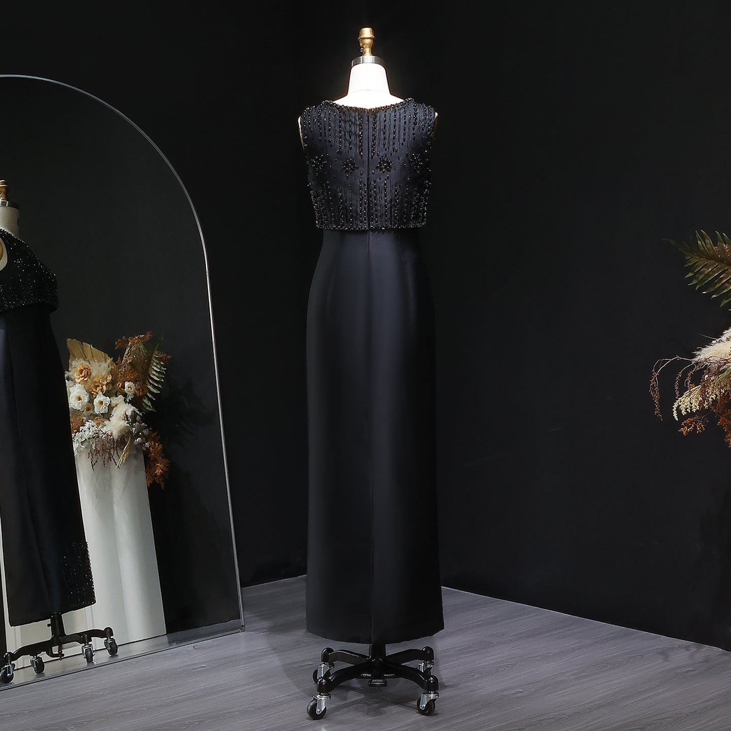 Luxury Rhinestones Silver Midi Evening Dress SS277