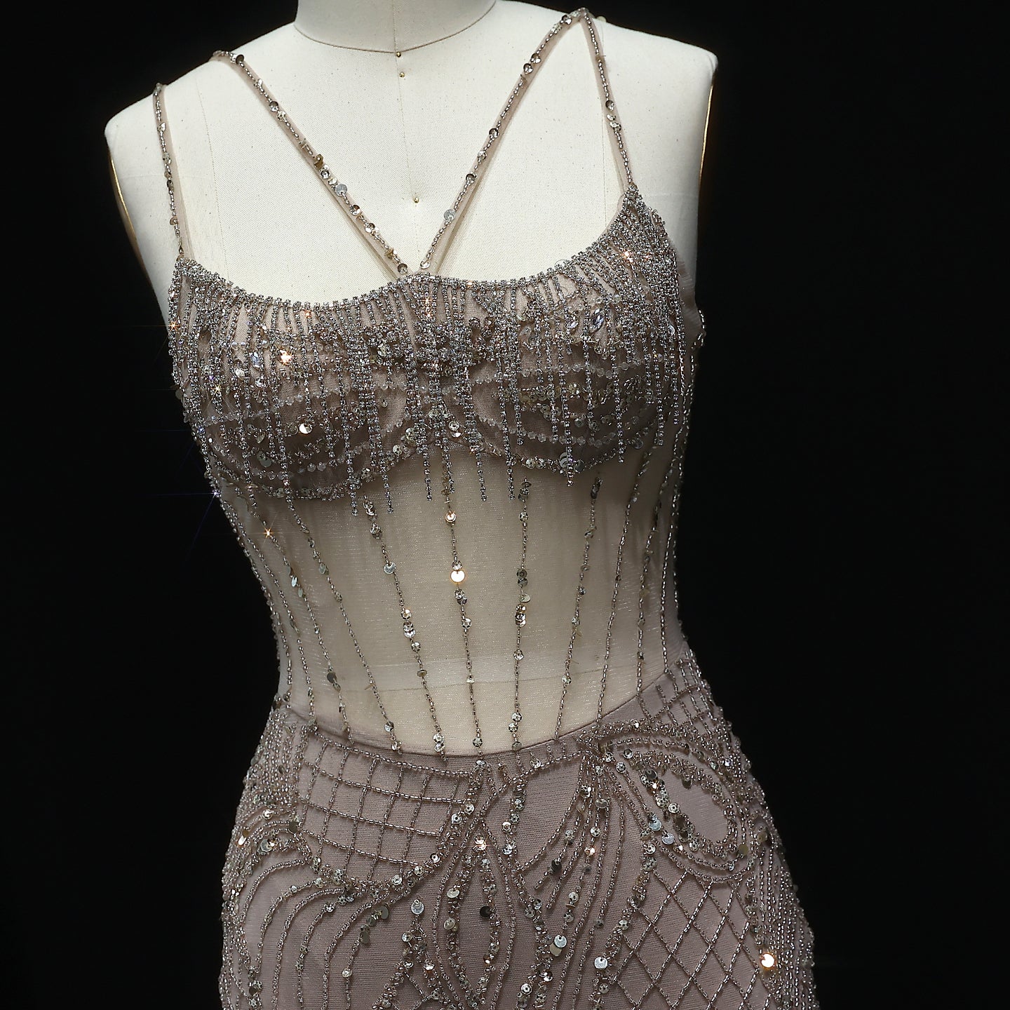 Luxury Beaded  Light Blue Mermaid Evening Dress with Jacket SS192