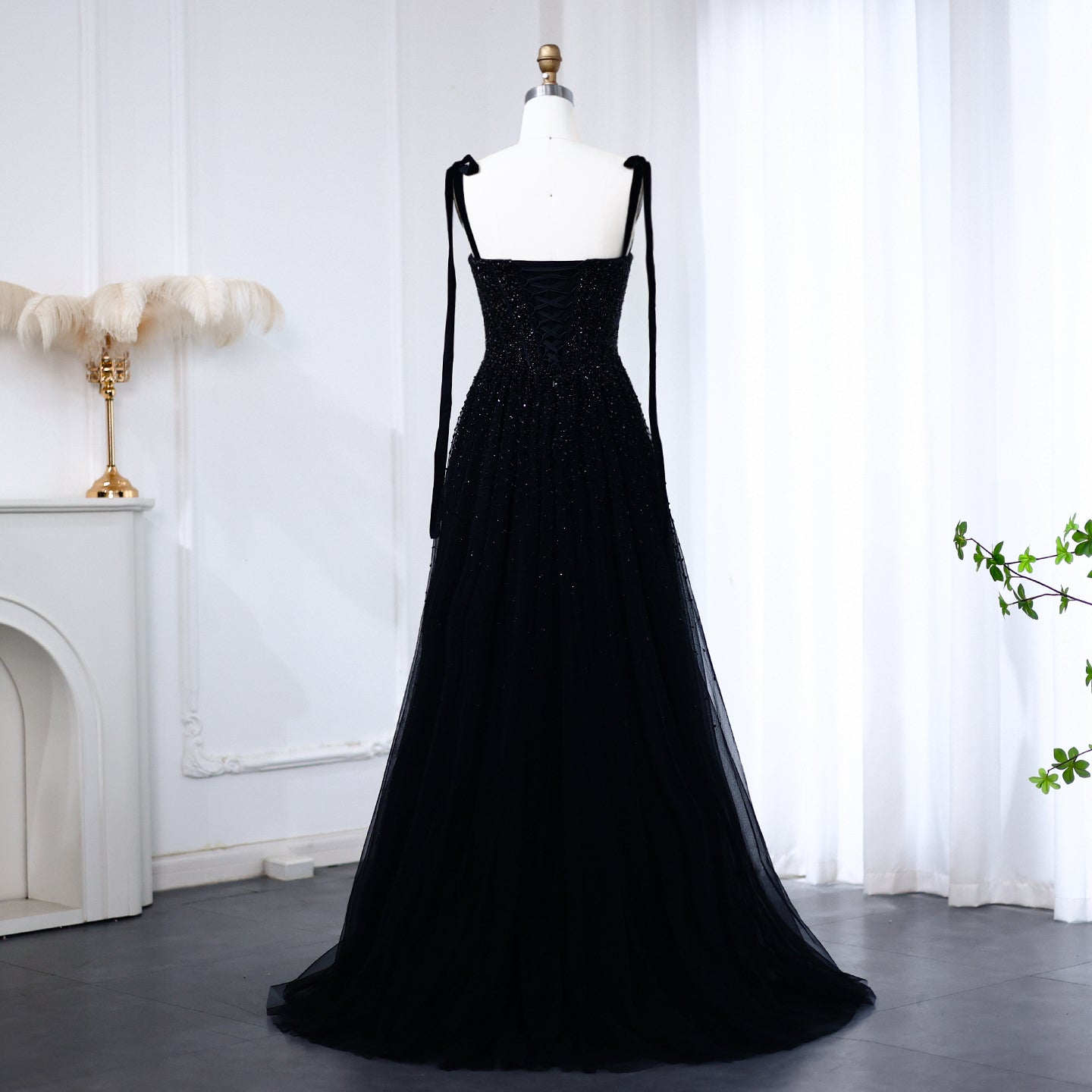 Luxury Beaded Red Evening Dresses with Straps SS263