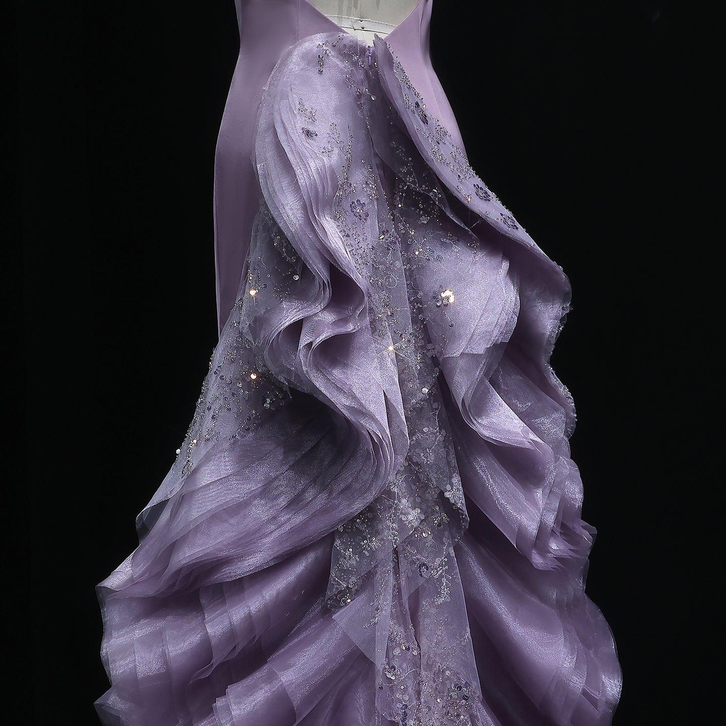 Stunning Blue Halter Evening Dress with Ruffles SS524