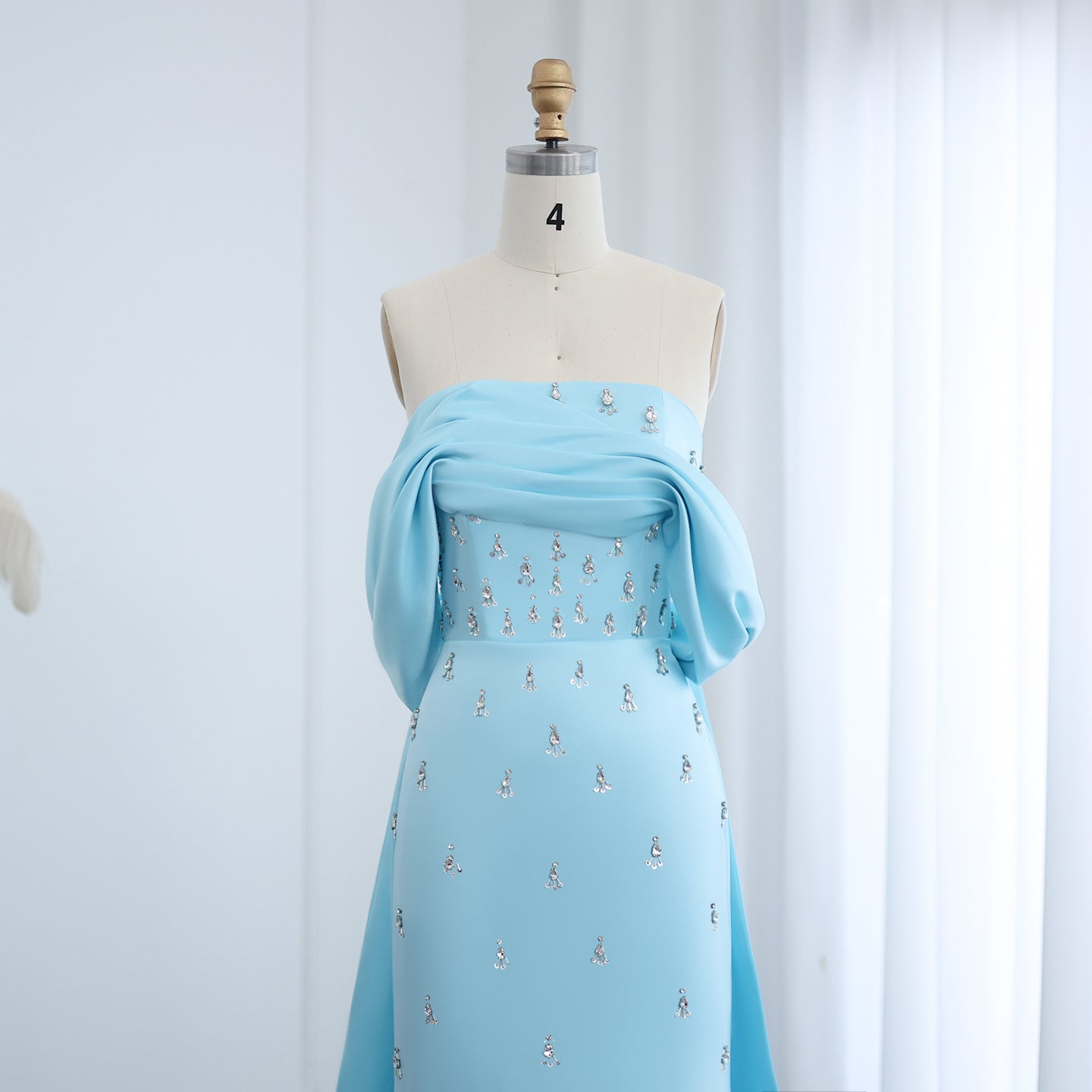 Luxury Rhinestone Pink Off Shoulder Evening Dress SS500