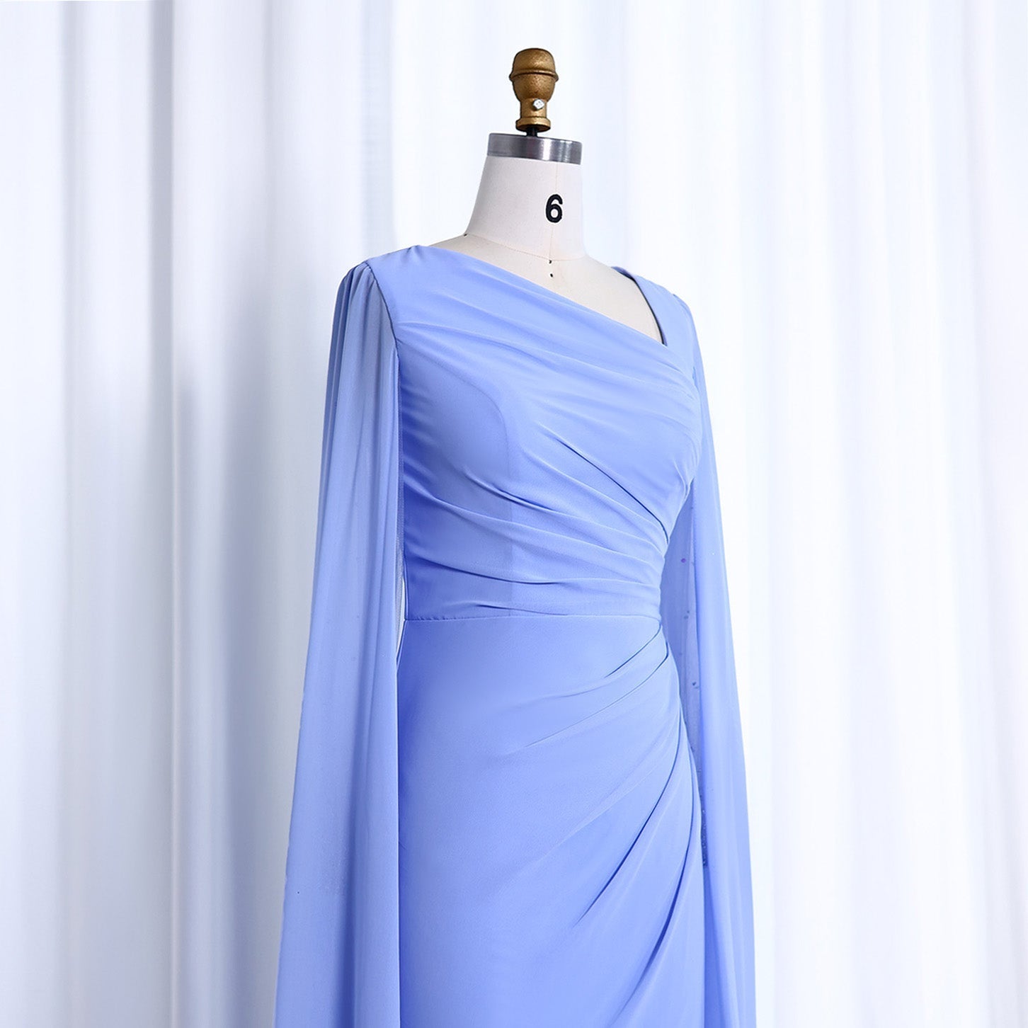 Elegant Green Long Sleeve Evening Dress SF051