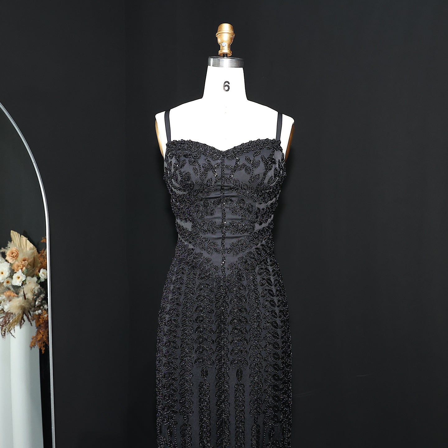 Luxury Beaded Blue Mermaid Evening Dress SS694