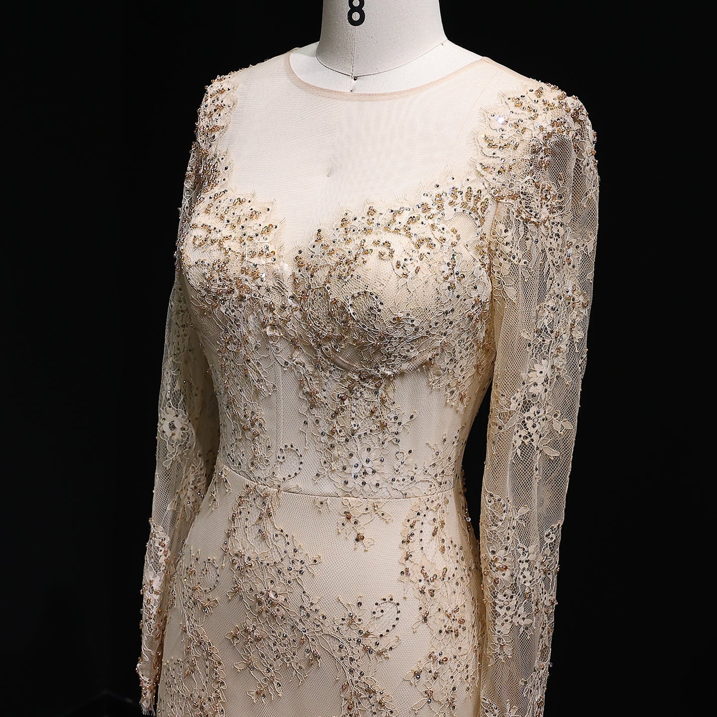 Glamorous Lace Long sleeve Mermaid Wedding Dress SW122