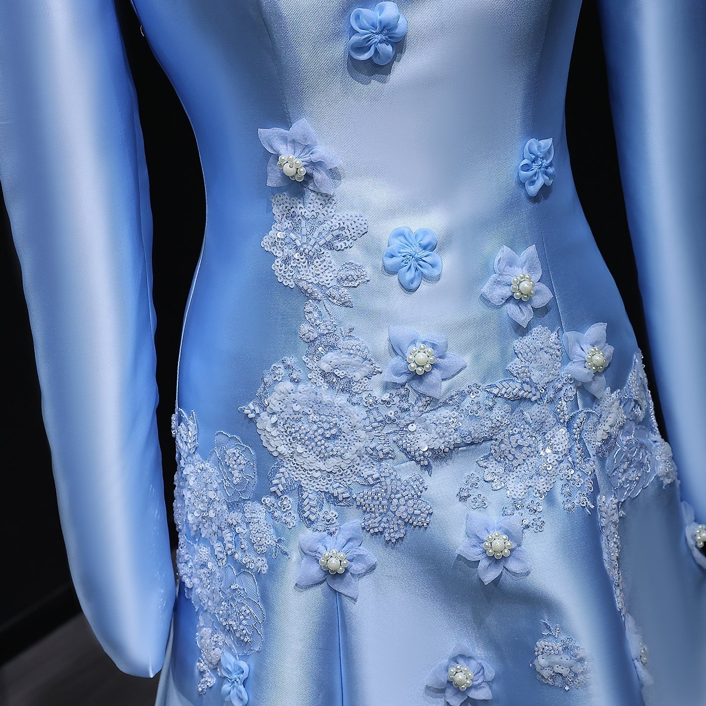 Elegant Off Shoulder Yellow 3D Flowers Evening Dress SS537