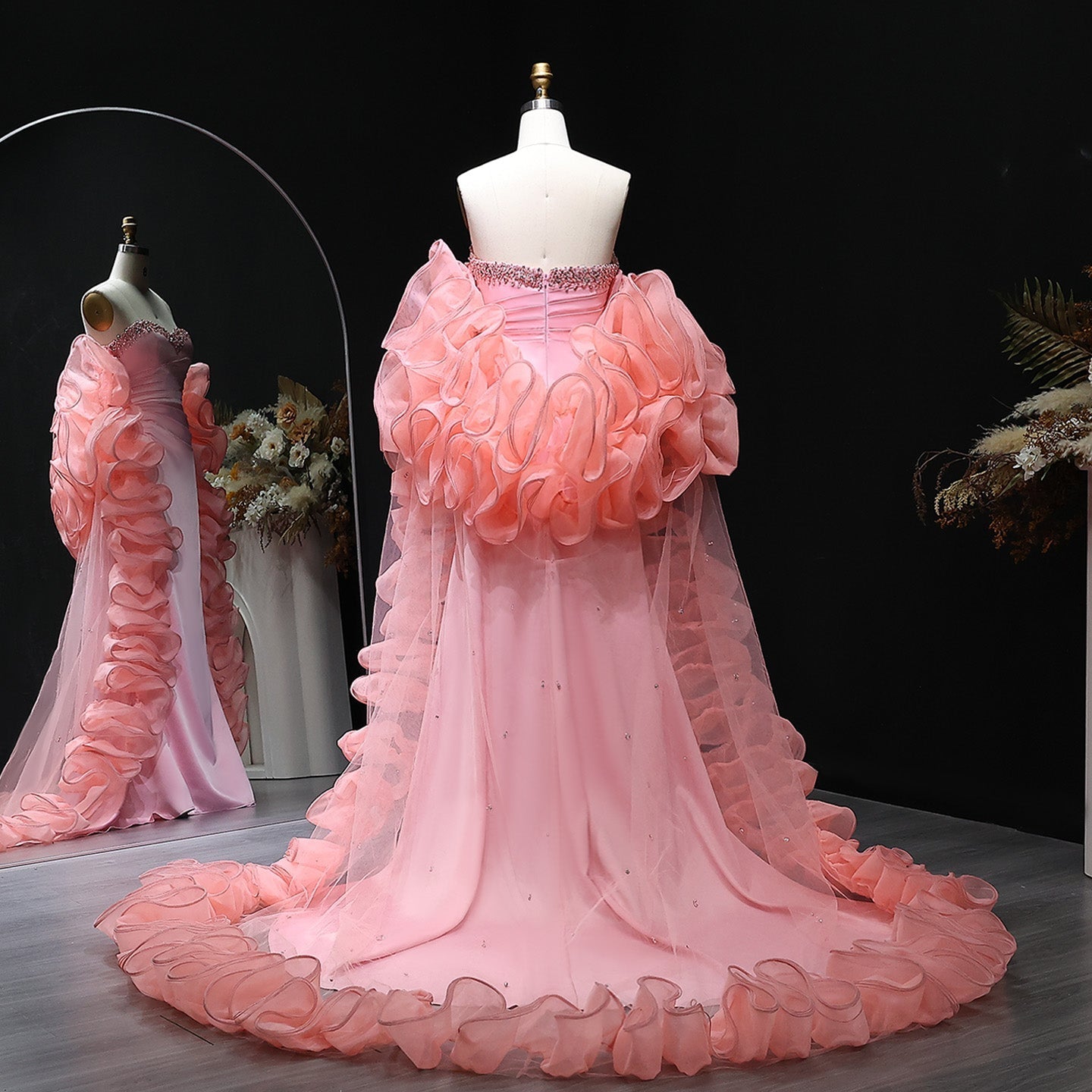 Elegant Sweetheart Yellow Evening Dress with Gloves SS586