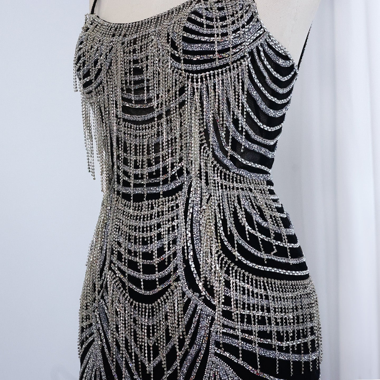 Luxury Tassel Spaghetti Mermaid Evening Dress SS029