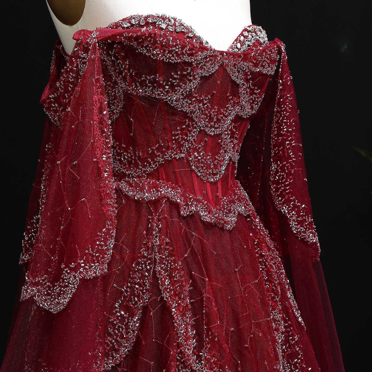 Elegant Off Shoulder Sage Green Evening Dress with Cape Sleeves SS215