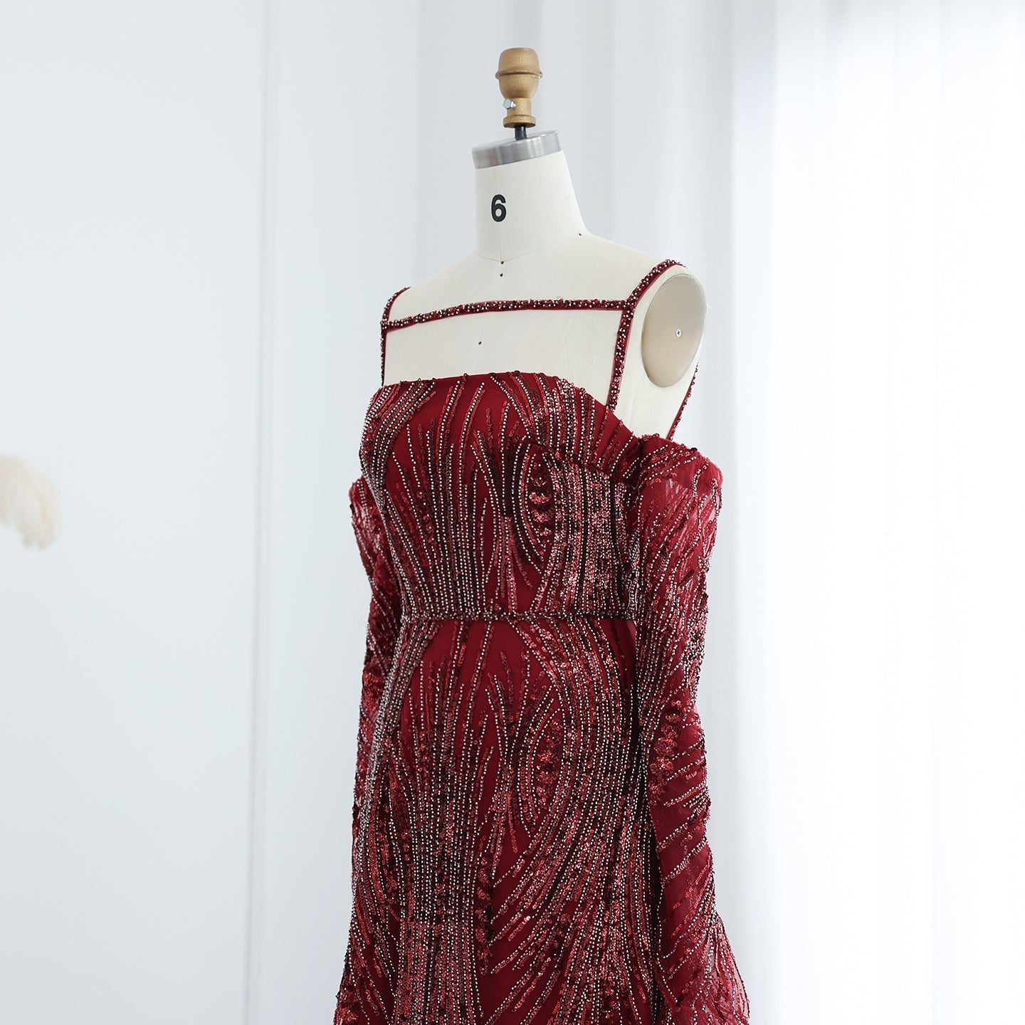 For Sale Luxury Navy Blue Evening Dress with Long Sleeves SS396