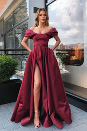 A-line Strapless Satin Long Prom Dresses Sleeveless Green Formal Evening Gowns With Pocket-0