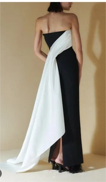 Elegant Pink Strapless Evening Dress with Gloves SF123