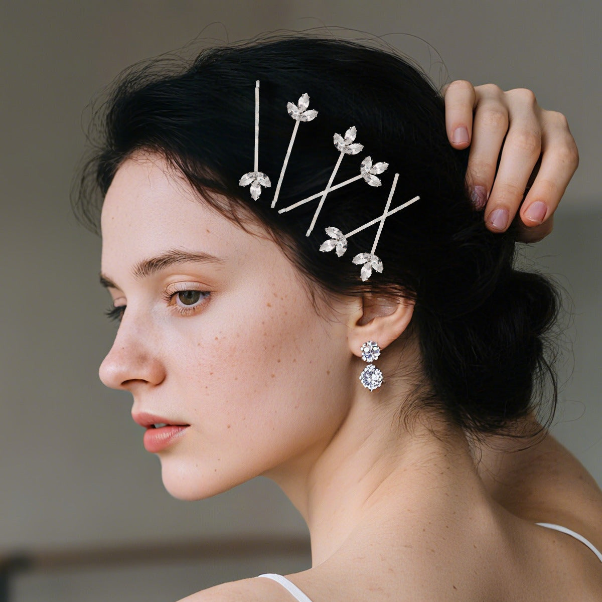Zircon Leaf Hair Clip Set(6 pieces)