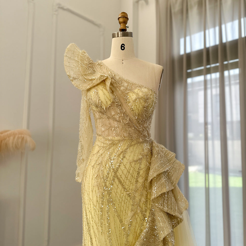 For Sale Fuchsia One Shoulder Slit Evening Dress SS360L