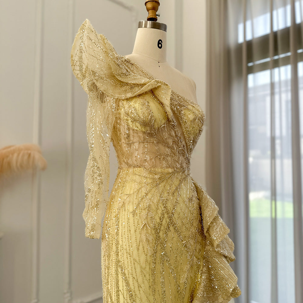 For Sale Fuchsia One Shoulder Slit Evening Dress SS360L